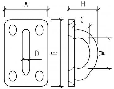 STAINLESS STEEL EYE PLATE