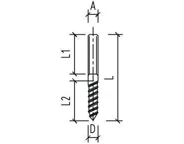 SWAGE STUD WITH LAG SCREW